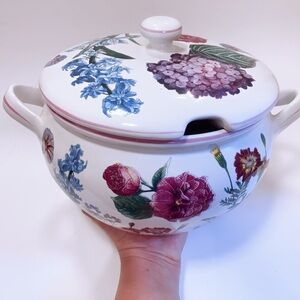 Large R. B. Bernarda Portugal Tureen Serving Bowl Floral Williams Sonoma w Lid